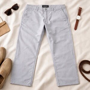 Bonobos Flat Front Chino Pants Light Gray 31x32 — Smart Casual Cotton